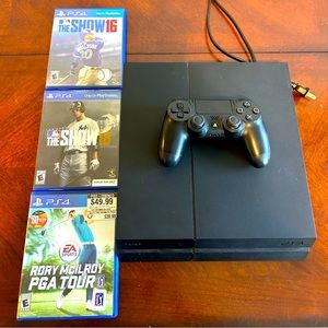 Sony PlayStation 4 with Controller and 3 Games